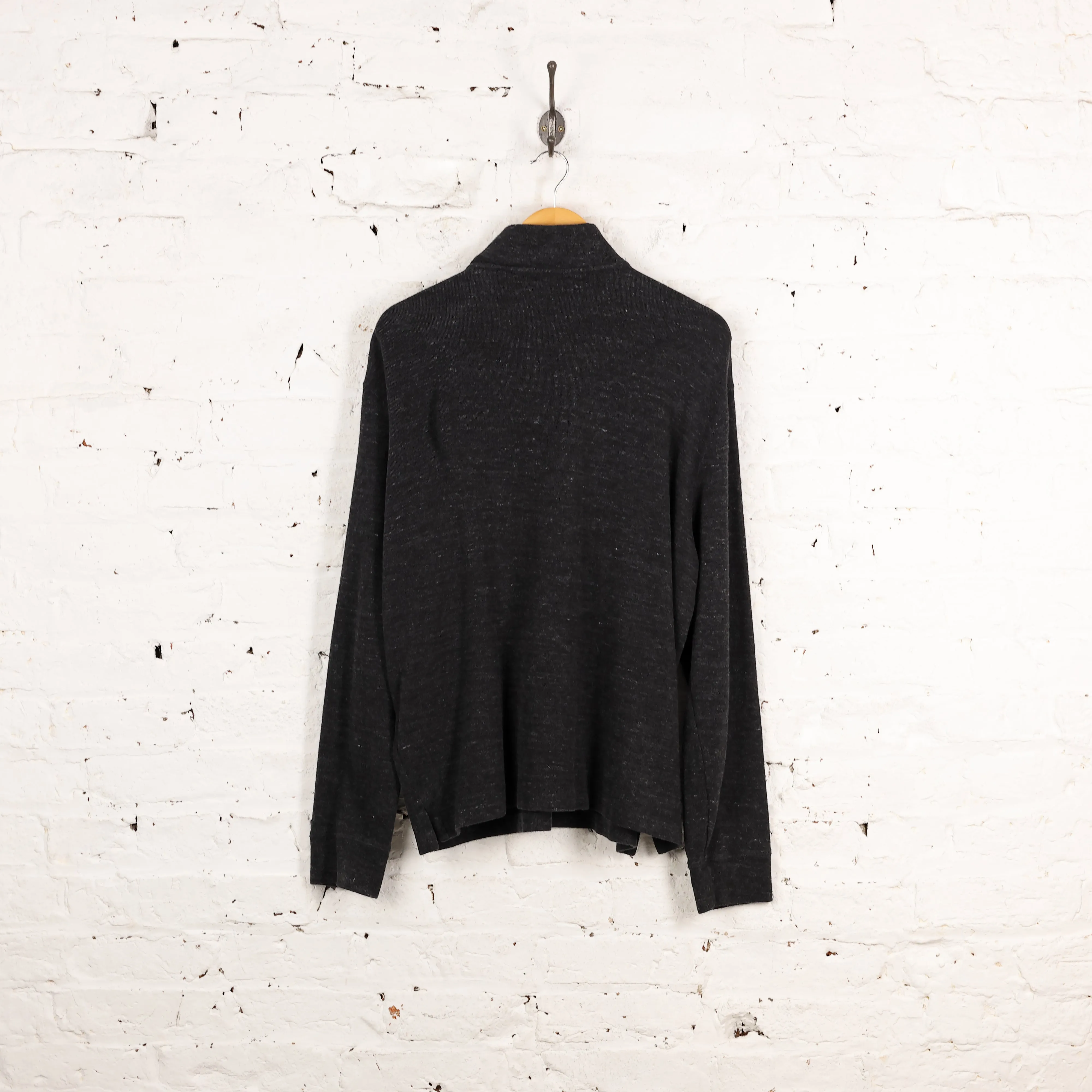 Ralph Lauren Estate Rib 1/4 Zip Sweatshirt - Grey - L