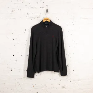 Ralph Lauren Estate Rib 1/4 Zip Sweatshirt - Grey - L