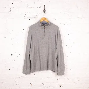 Ralph Lauren Estate Rib 1/4 Zip Sweatshirt - Grey - XL
