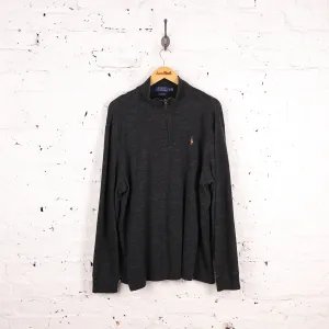 Ralph Lauren Estate Rib 1/4 Zip Sweatshirt - Grey - XL