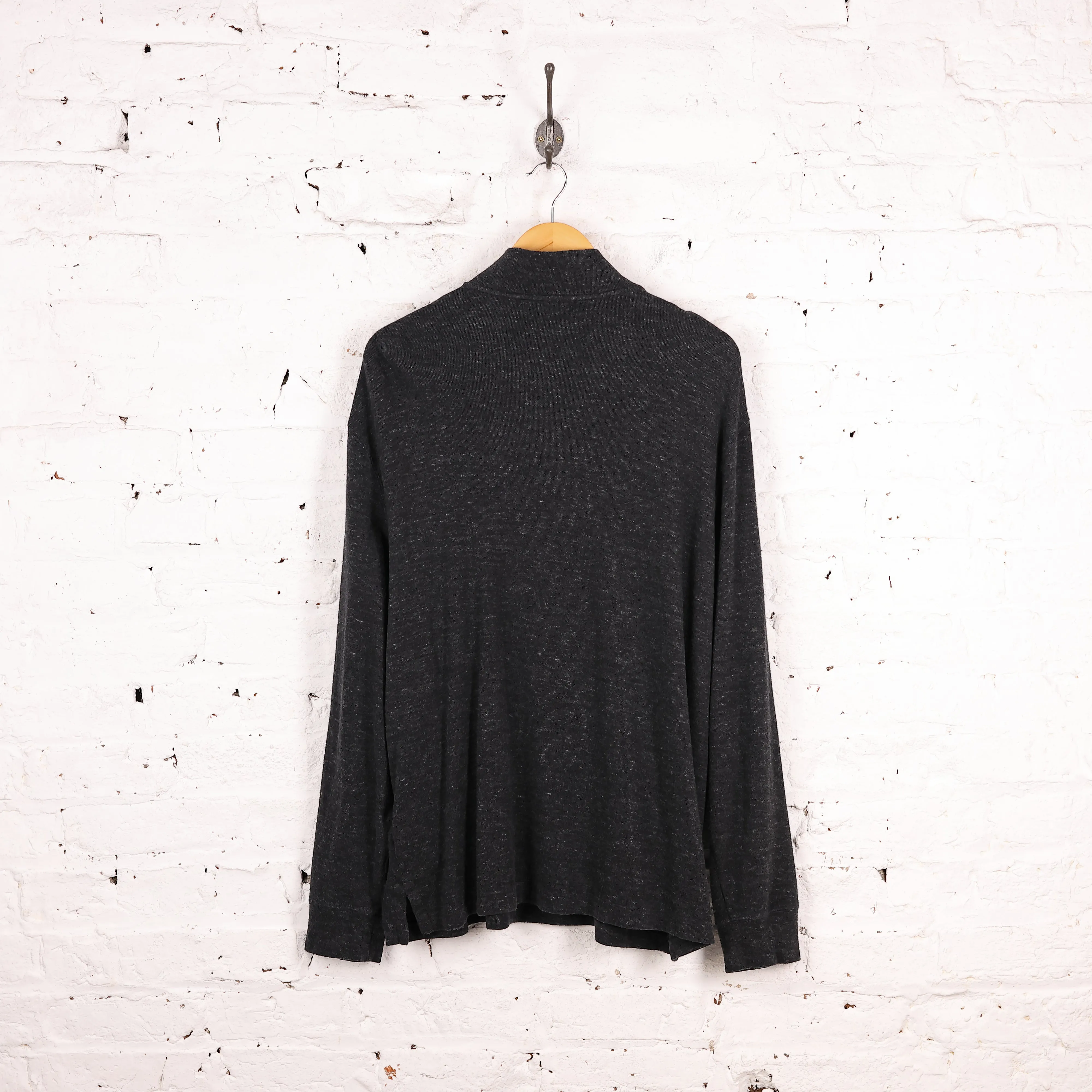Ralph Lauren Estate Rib 1/4 Zip Sweatshirt - Grey - XL