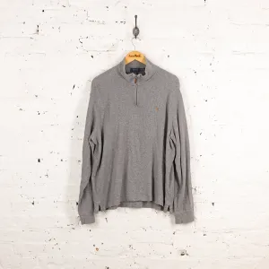 Ralph Lauren Estate Rib 1/4 Zip Sweatshirt - Grey - XL