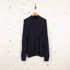 Ralph Lauren Knit 1/4 Zip Jumper - Blue - XL