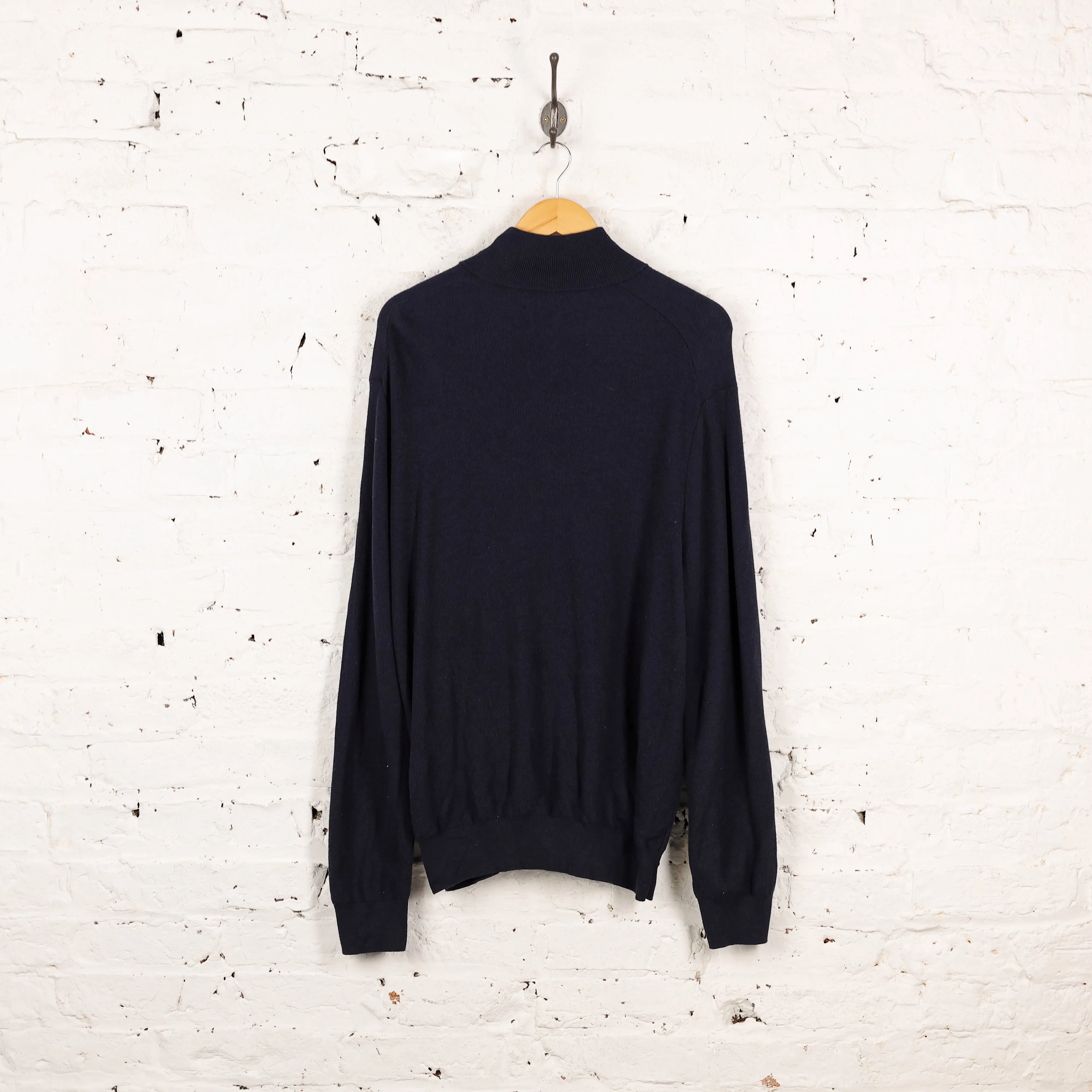 Ralph Lauren Knit 1/4 Zip Jumper - Blue - XL