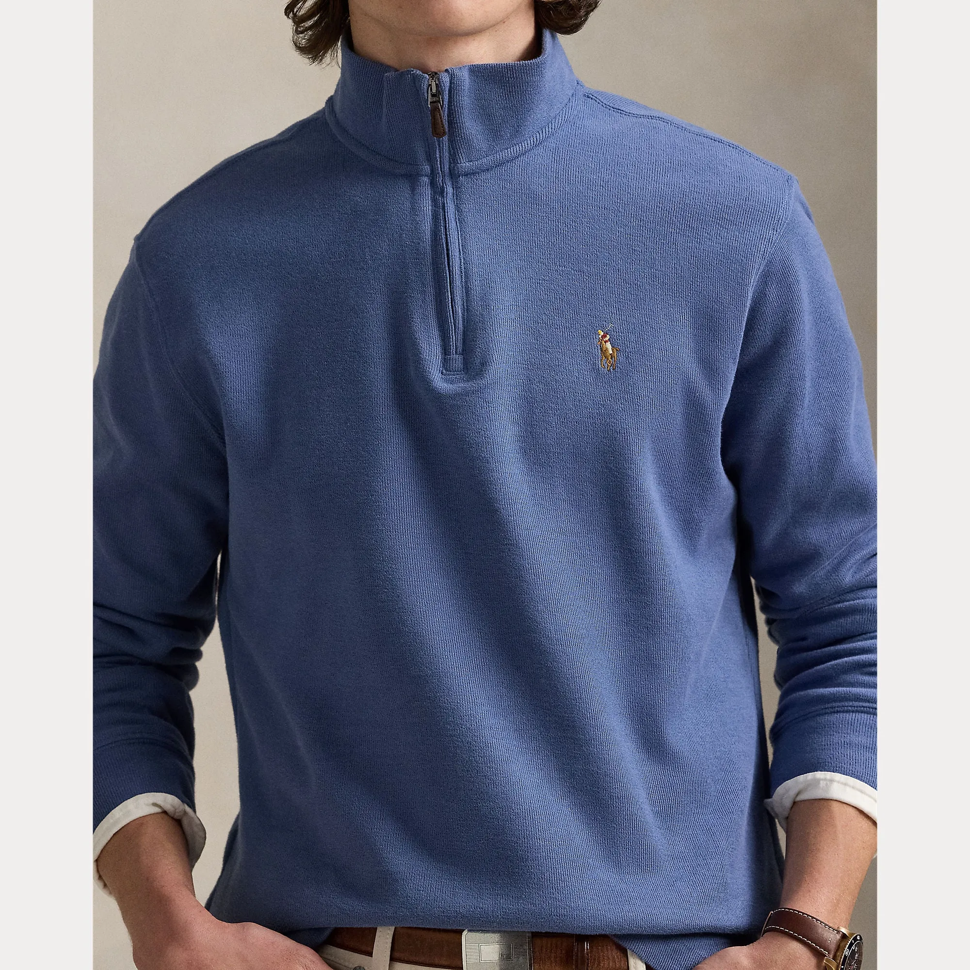 Ralph Lauren Mens Half zip Sweater - Coastal Blue or beige