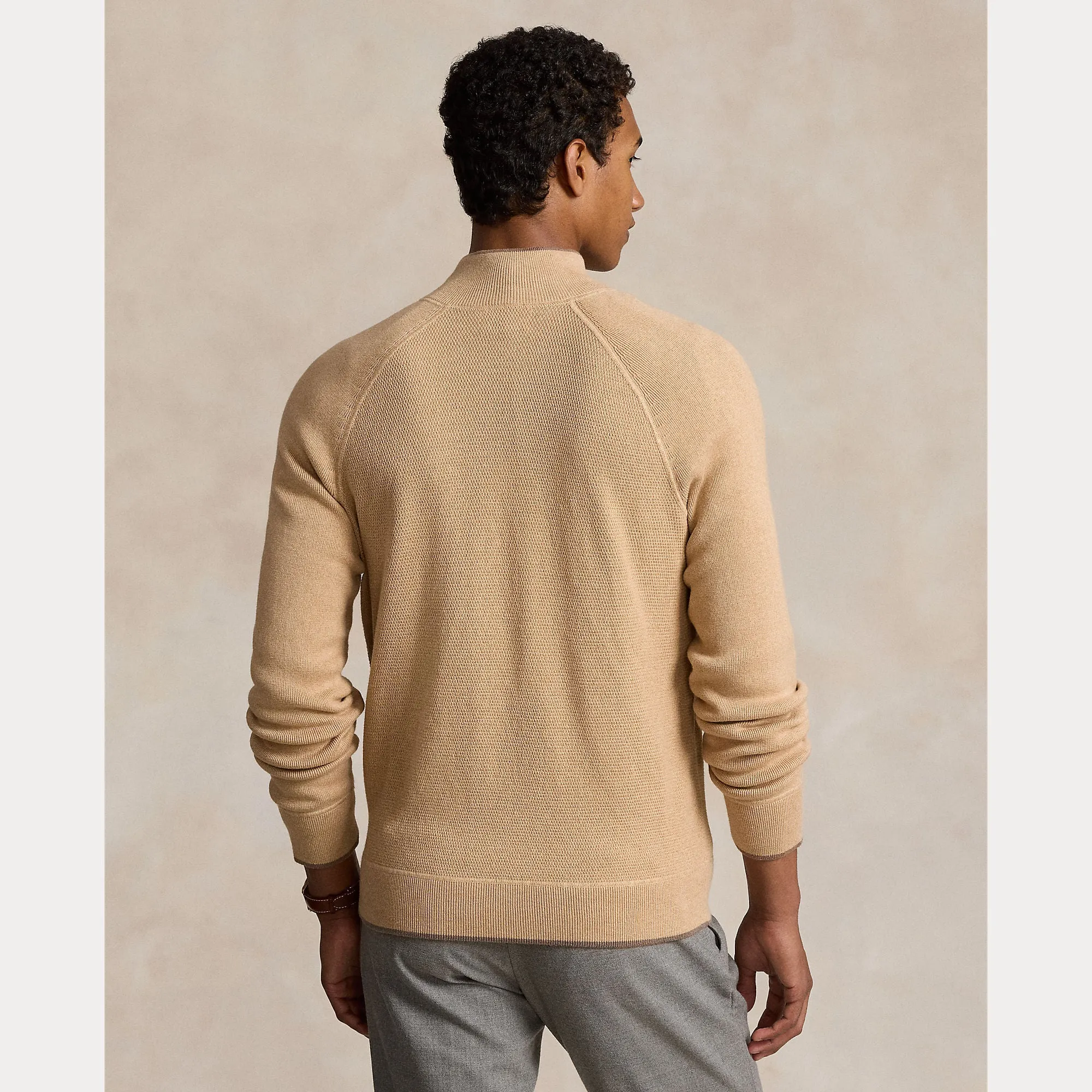 Ralph Lauren Mens L/S Long sleeve full zip Camel
