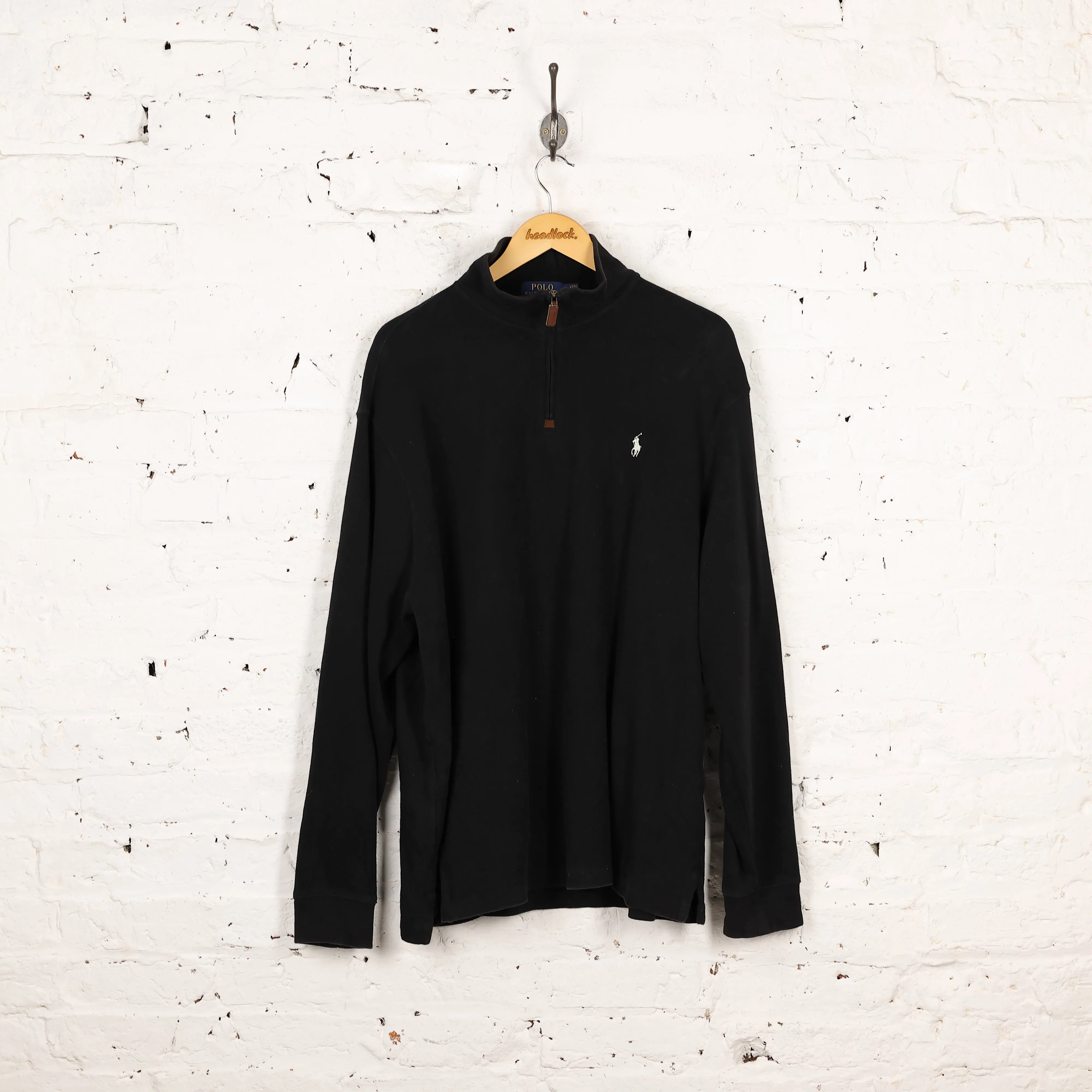 Ralph Lauren Polo 1/4 Zip Sweatshirt - Black - XL
