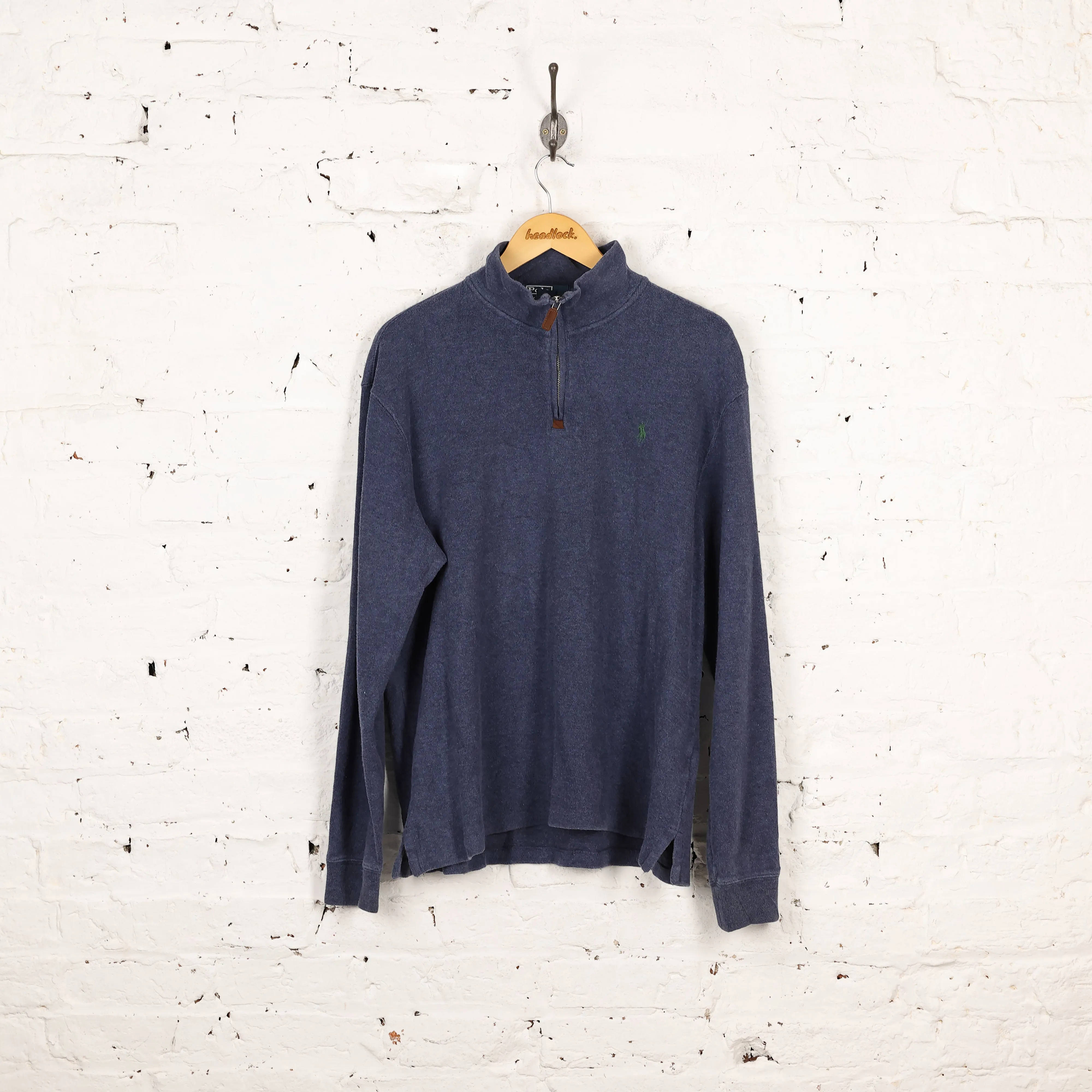 Ralph Lauren Polo 1/4 Zip Sweatshirt - Blue - L