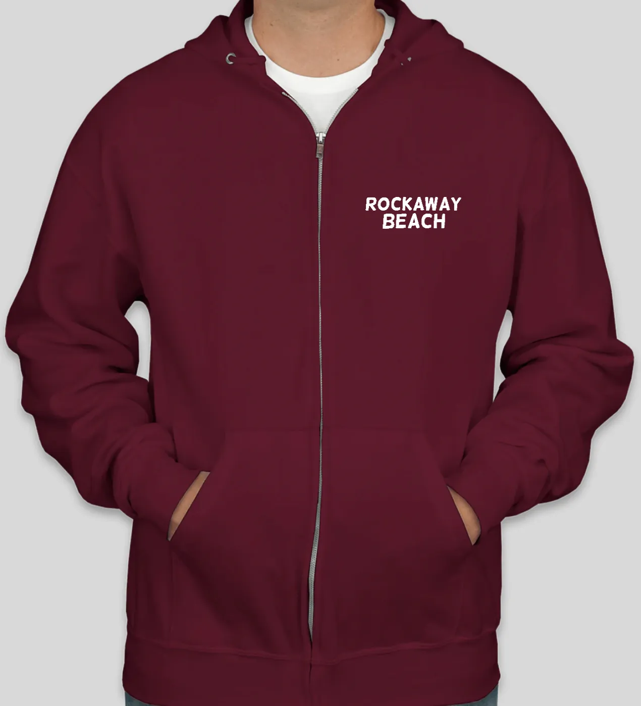 RBNY Whale Logo Full Zip Hoodie Maroon