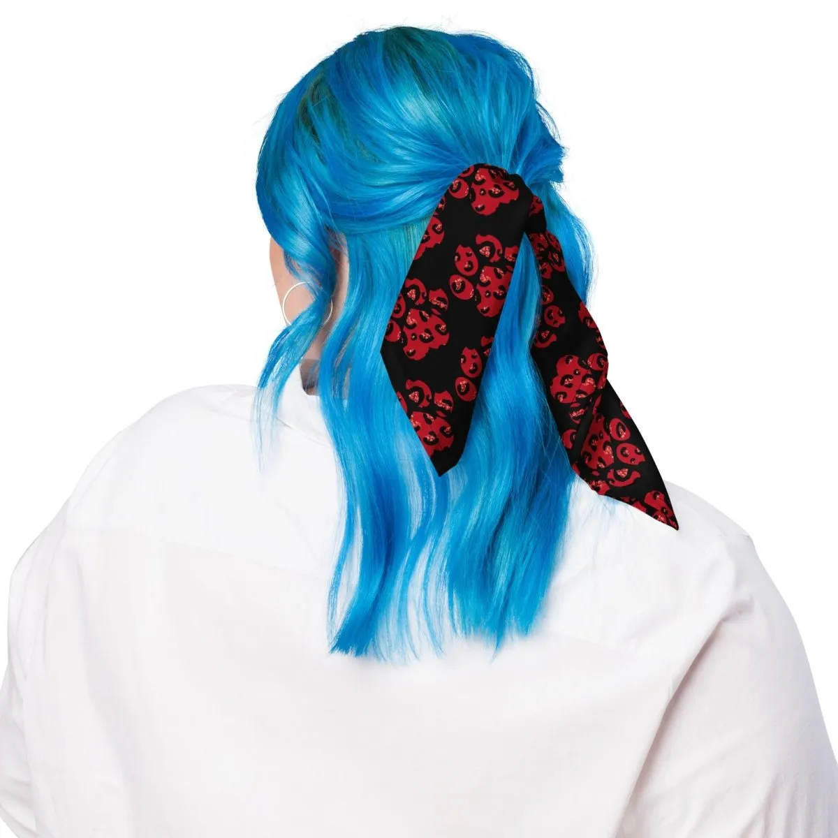 Red Leopard Print Dog Paw Bandana