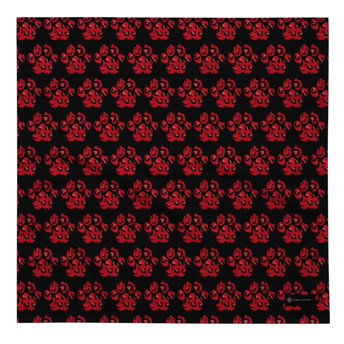 Red Leopard Print Dog Paw Bandana