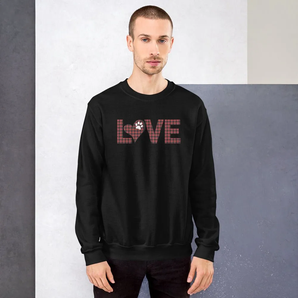 Red Plaid LOVE Paw Sweatshirt