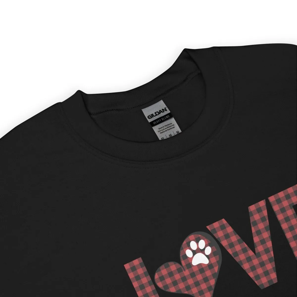 Red Plaid LOVE Paw Sweatshirt