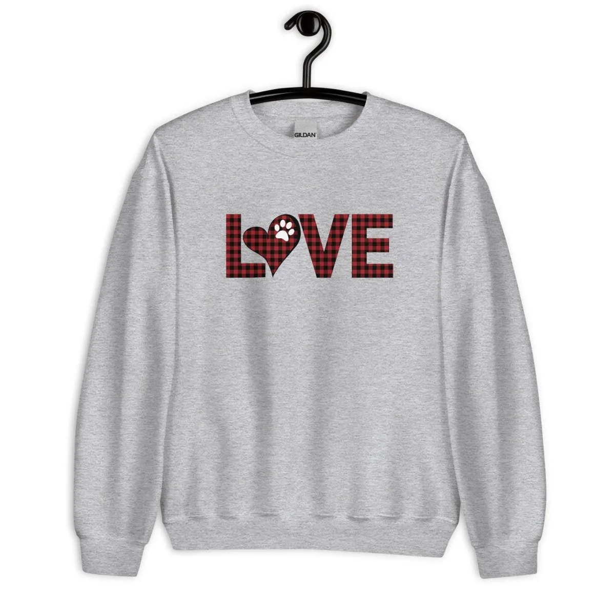Red Plaid LOVE Paw Sweatshirt