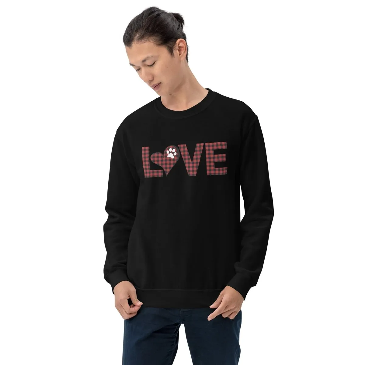 Red Plaid LOVE Paw Sweatshirt