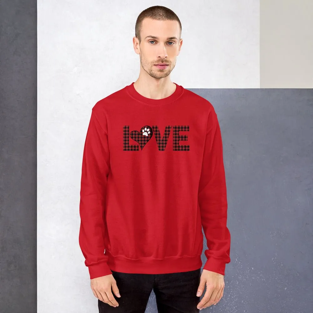 Red Plaid LOVE Paw Sweatshirt