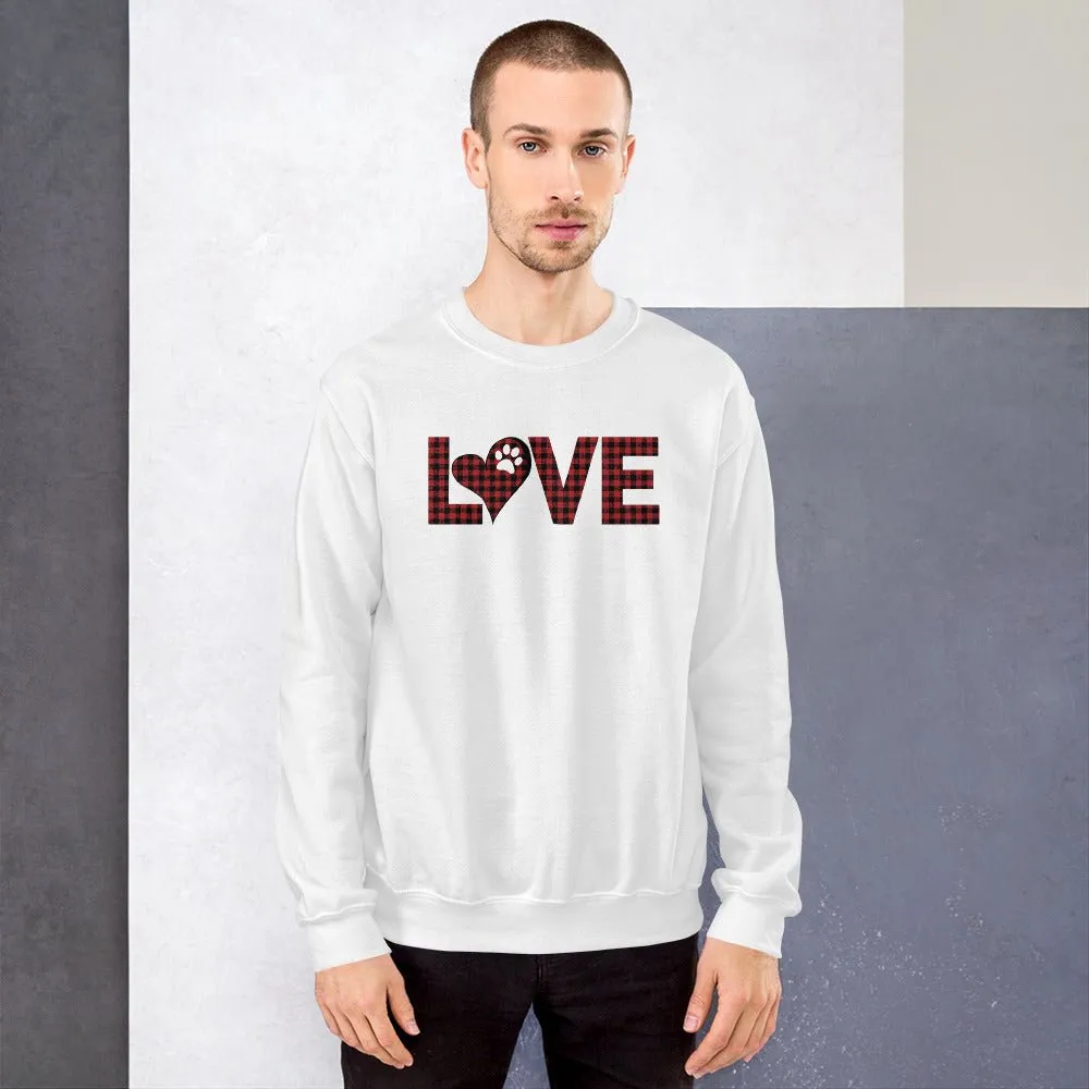 Red Plaid LOVE Paw Sweatshirt