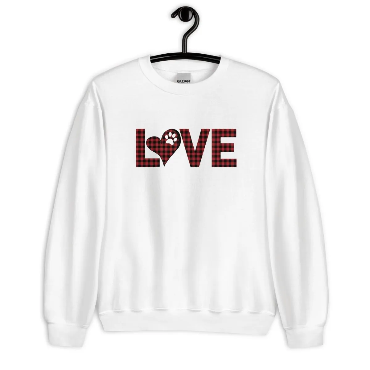 Red Plaid LOVE Paw Sweatshirt