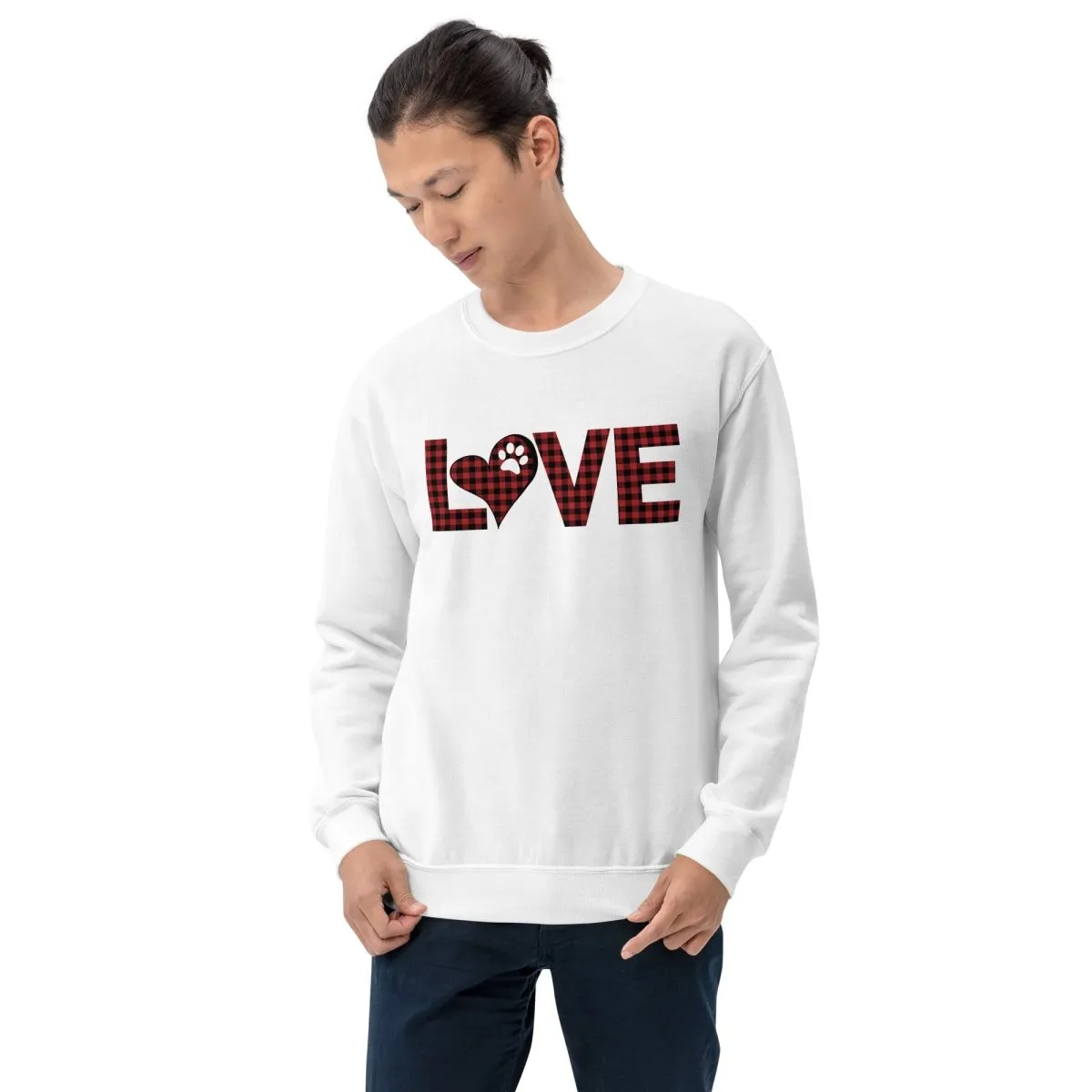 Red Plaid LOVE Paw Sweatshirt