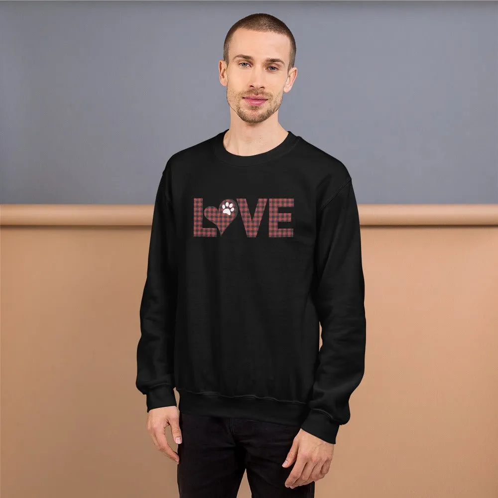 Red Plaid LOVE Paw Sweatshirt