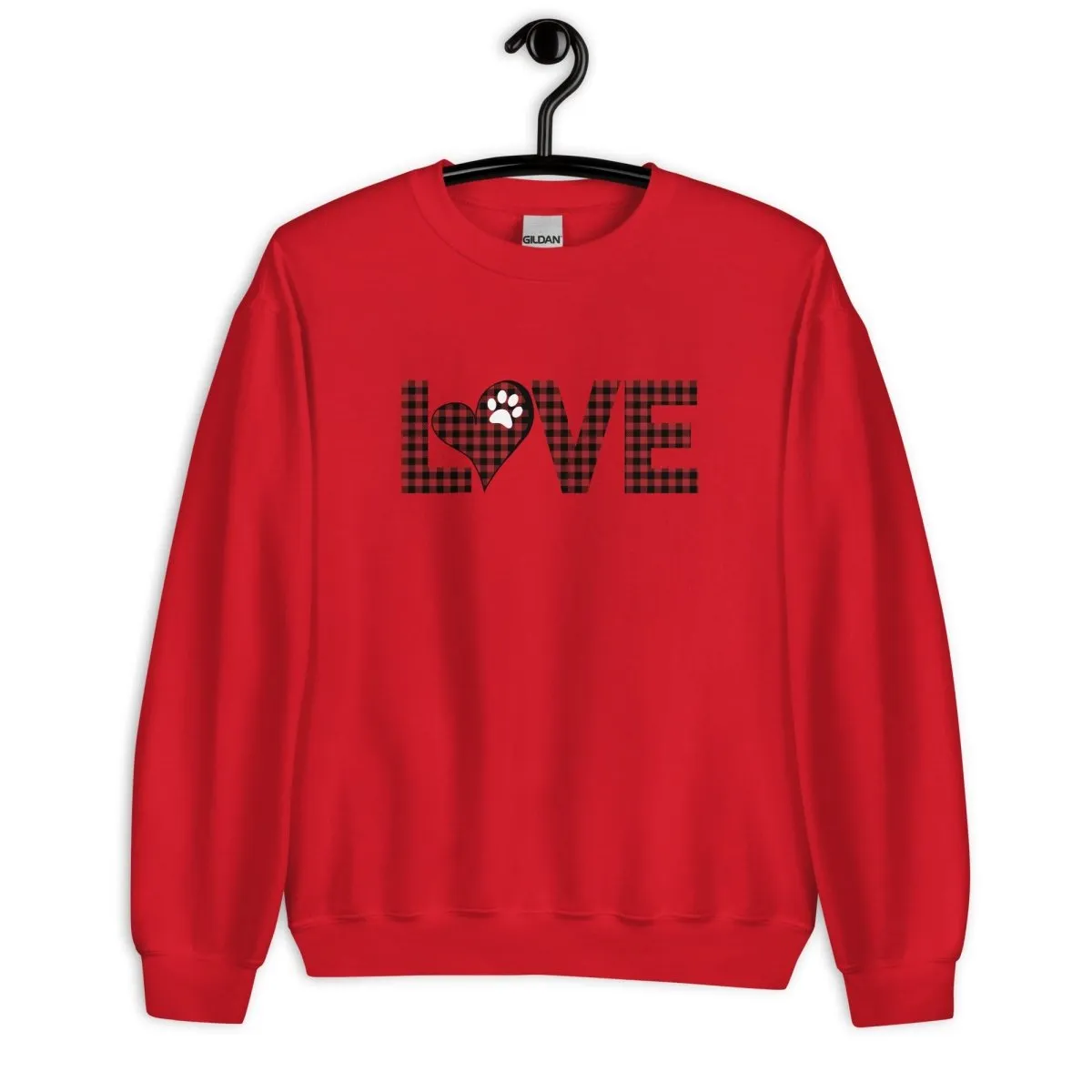 Red Plaid LOVE Paw Sweatshirt