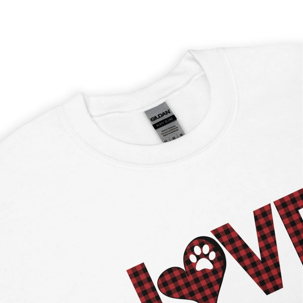 Red Plaid LOVE Paw Sweatshirt