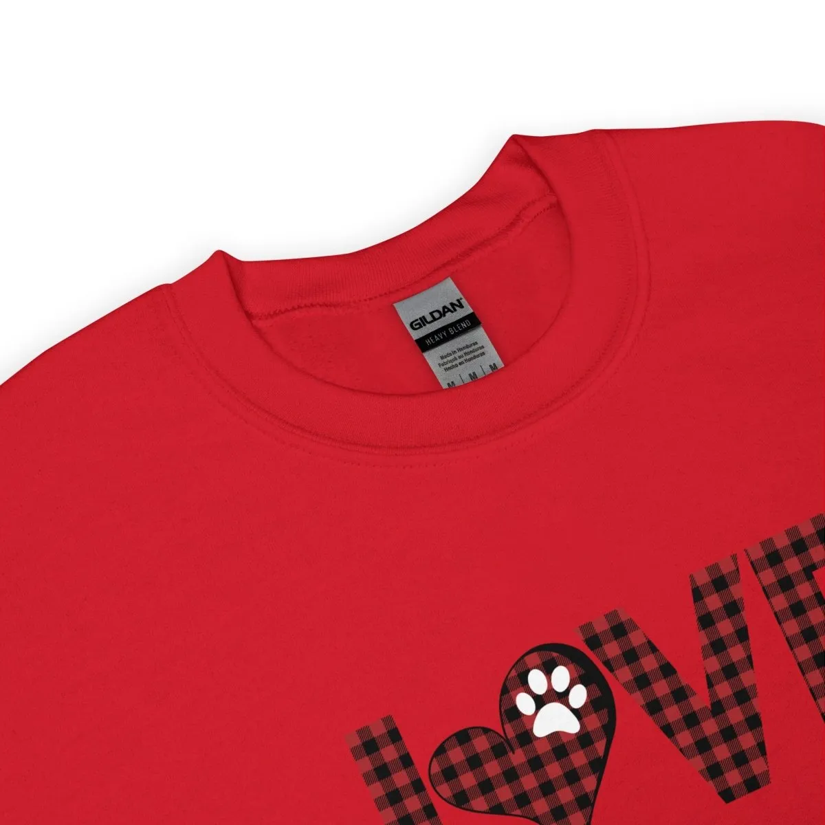 Red Plaid LOVE Paw Sweatshirt