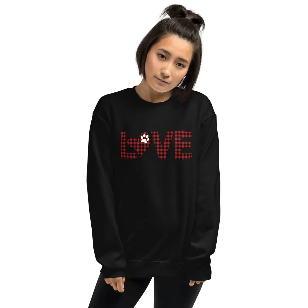 Red Plaid LOVE Paw Sweatshirt