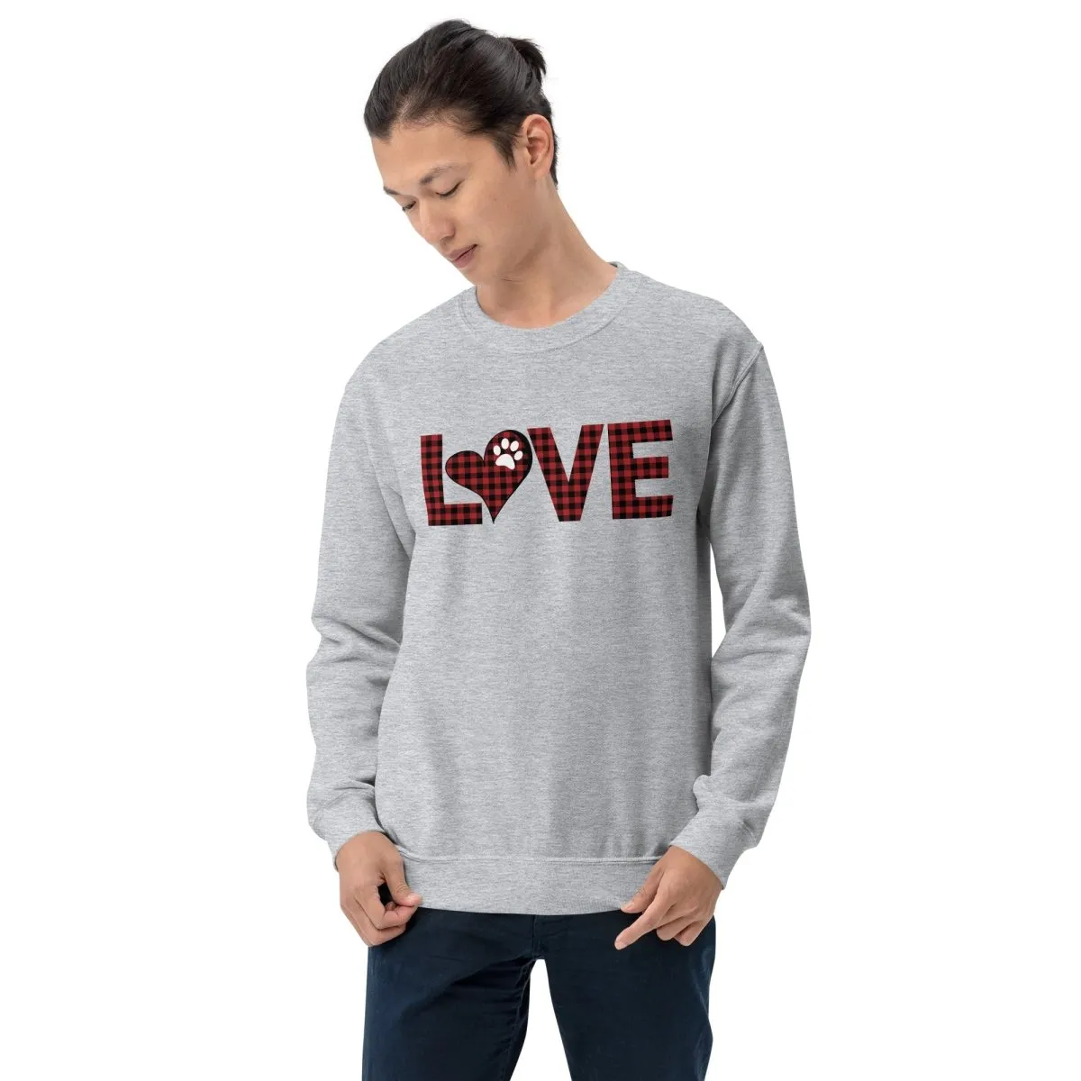 Red Plaid LOVE Paw Sweatshirt