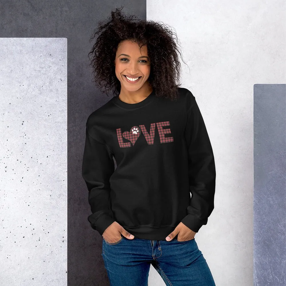 Red Plaid LOVE Paw Sweatshirt