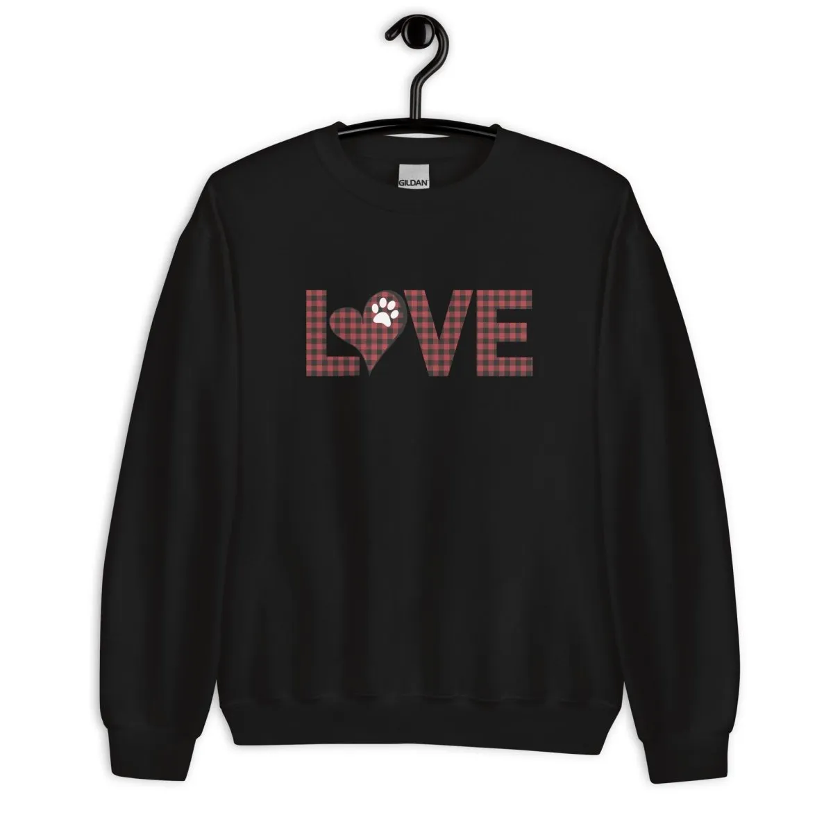 Red Plaid LOVE Paw Sweatshirt