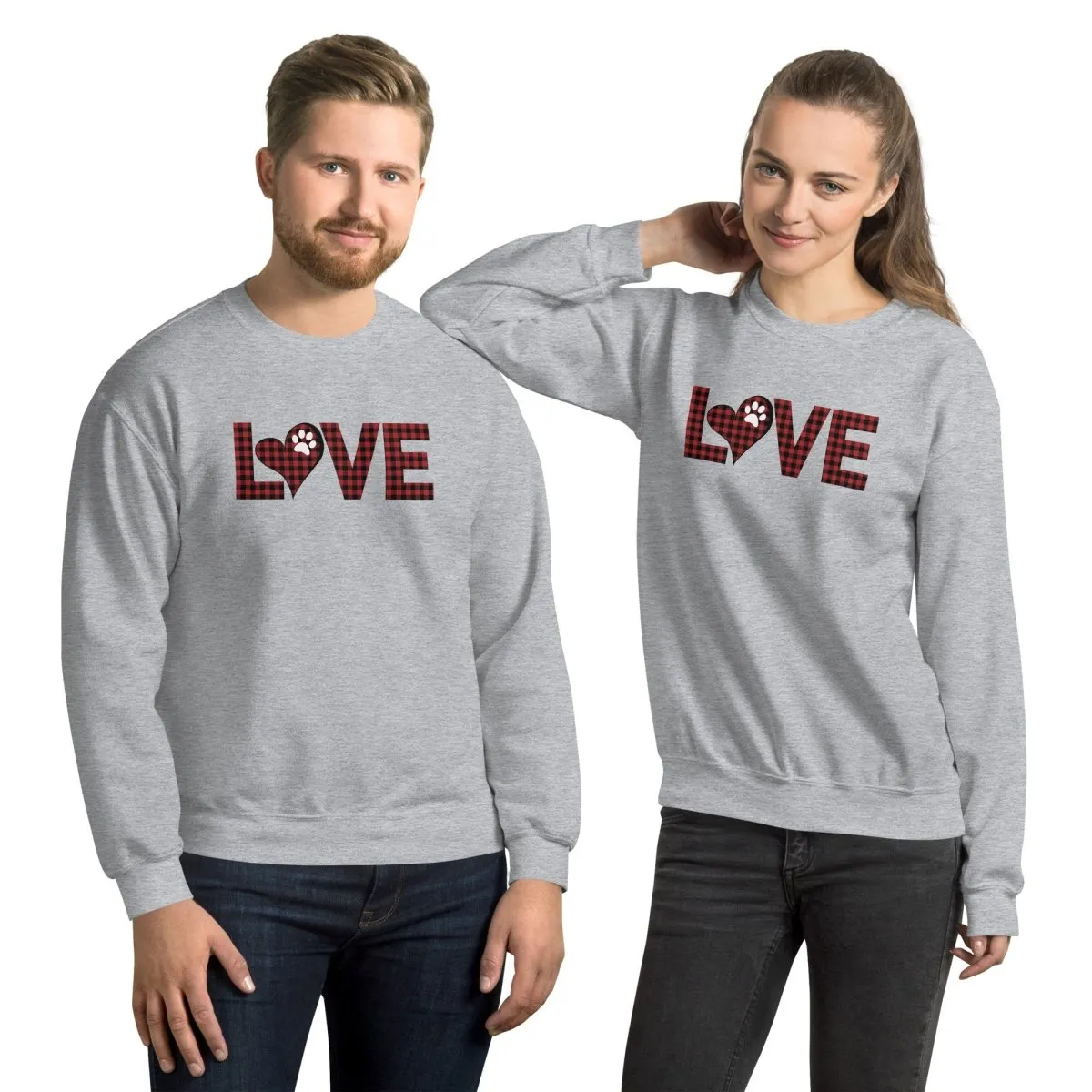 Red Plaid LOVE Paw Sweatshirt