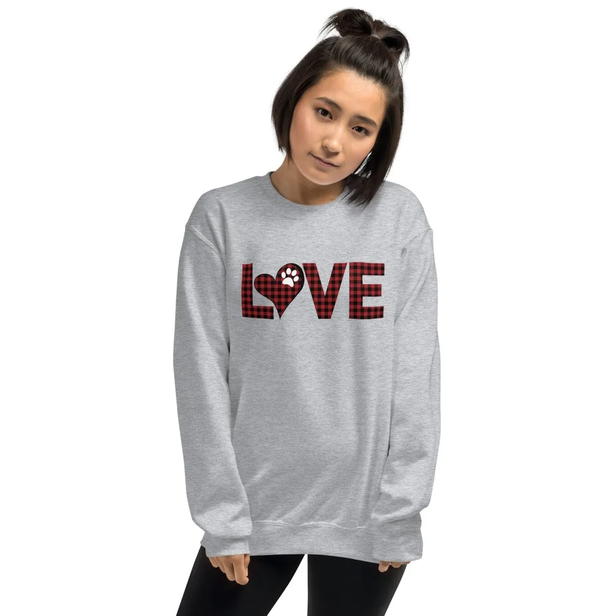 Red Plaid LOVE Paw Sweatshirt