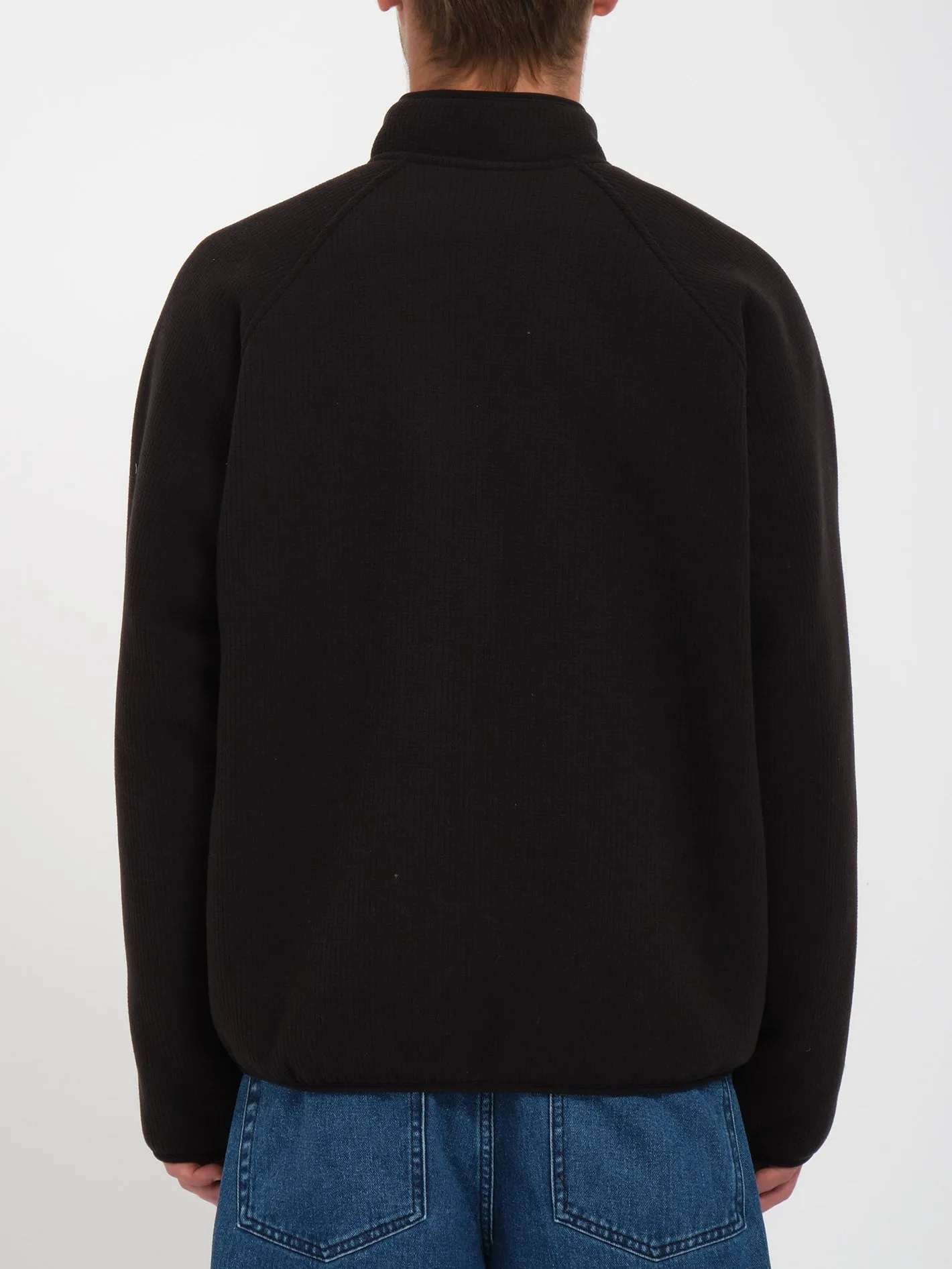 Runtime Grid Zip Sherpa Sweatshirt - BLACK