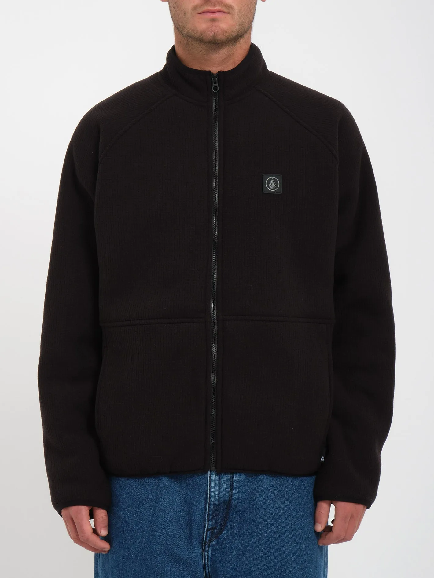 Runtime Grid Zip Sherpa Sweatshirt - BLACK