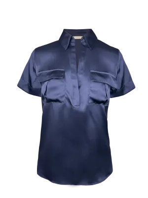 Safari Short Sleeve Henley - Ink Blue