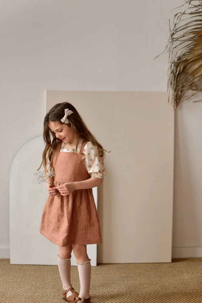 Short-Sleeved Puffy Blouse - Gingham Lavender