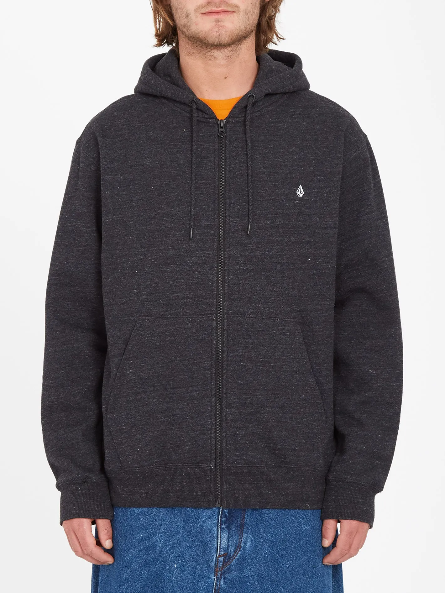 Single Stone Zip Kapuzenpullover - HEATHER BLACK