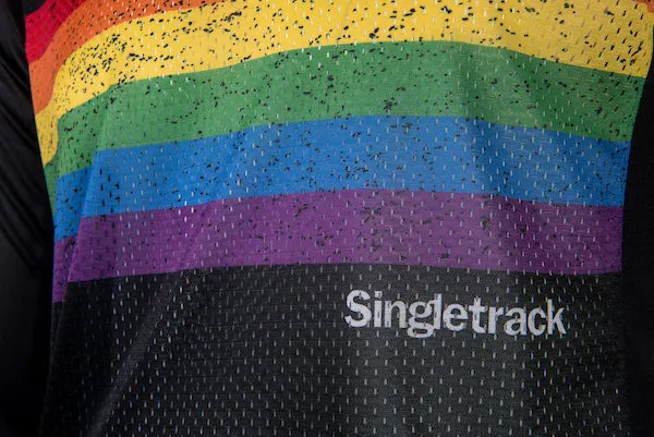 Single Track Collab re-cycle long sleeve MTB jersey.