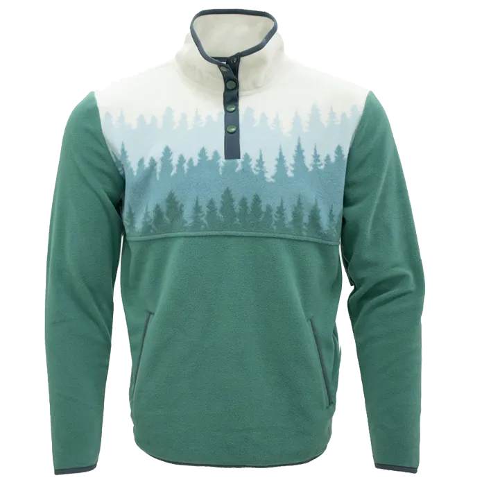 Ski Pine Cascade Ivory Fleece 1/4 Button
