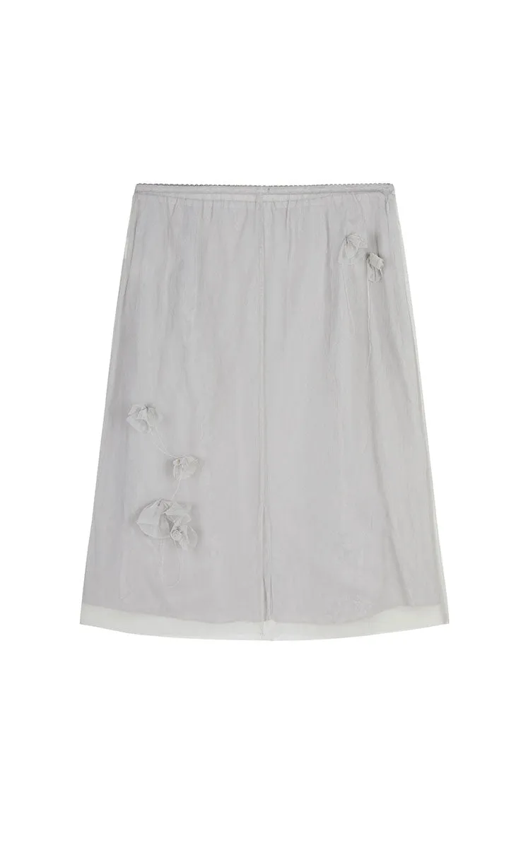 Skirt / JNBY Floral Mesh Midi Skirt