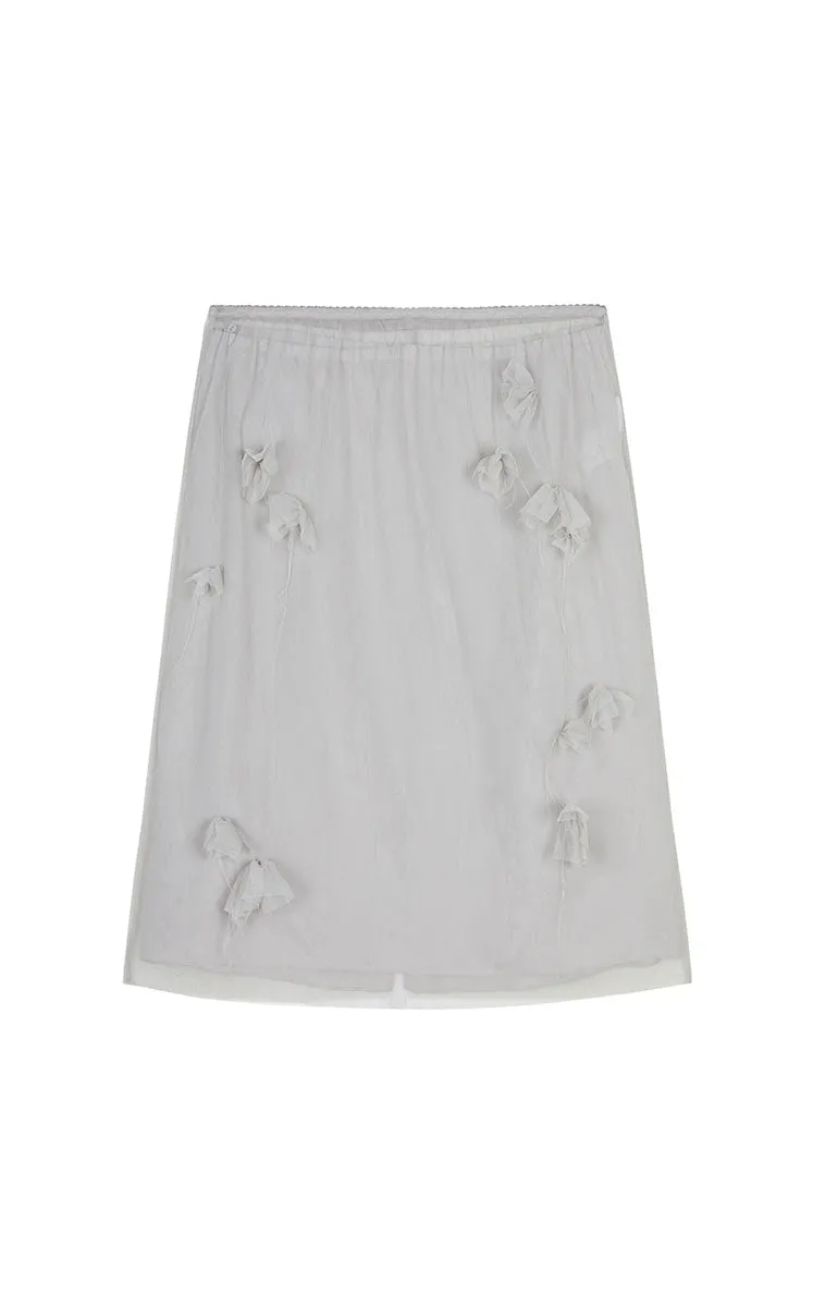 Skirt / JNBY Floral Mesh Midi Skirt