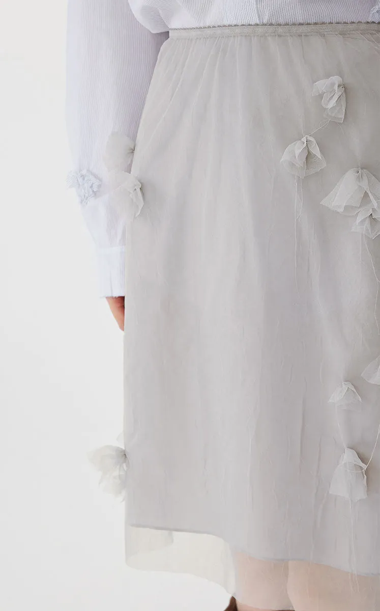 Skirt / JNBY Floral Mesh Midi Skirt