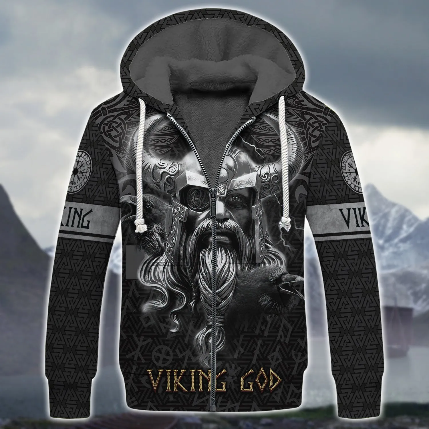 Skull Viking Tattoo Style 3D All Over Printed Warrior Raven Nordic Tattoo Tshirt Viking Gifts for Men/Women
