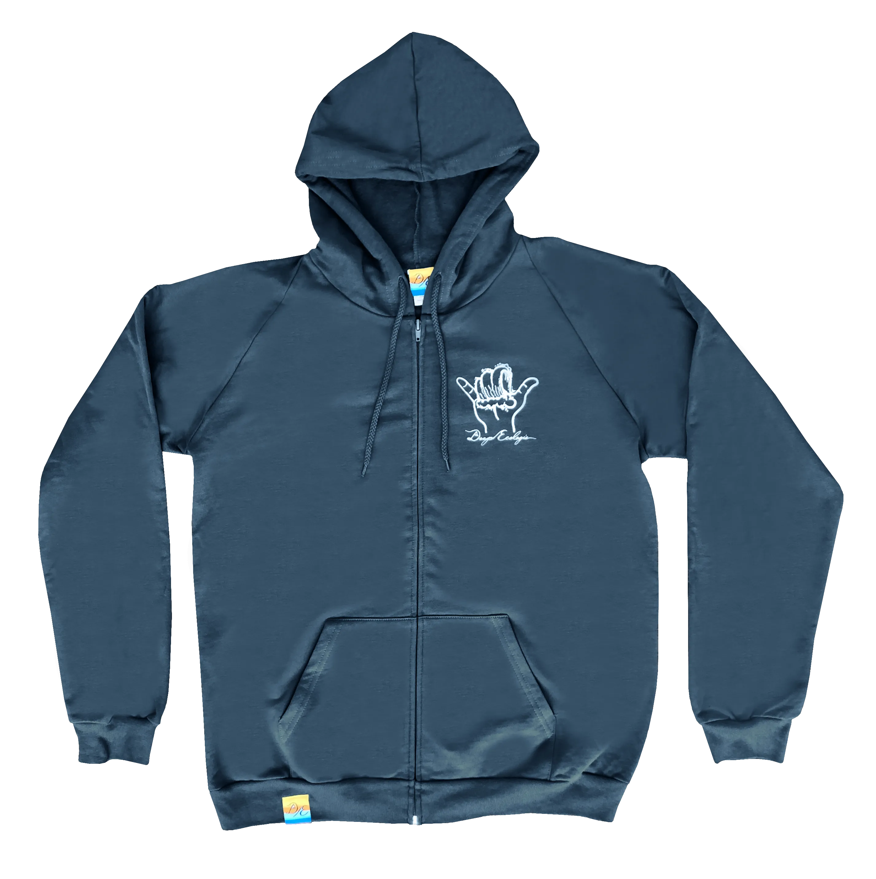 Slate Blue Shaka Wave Organic Full Zip