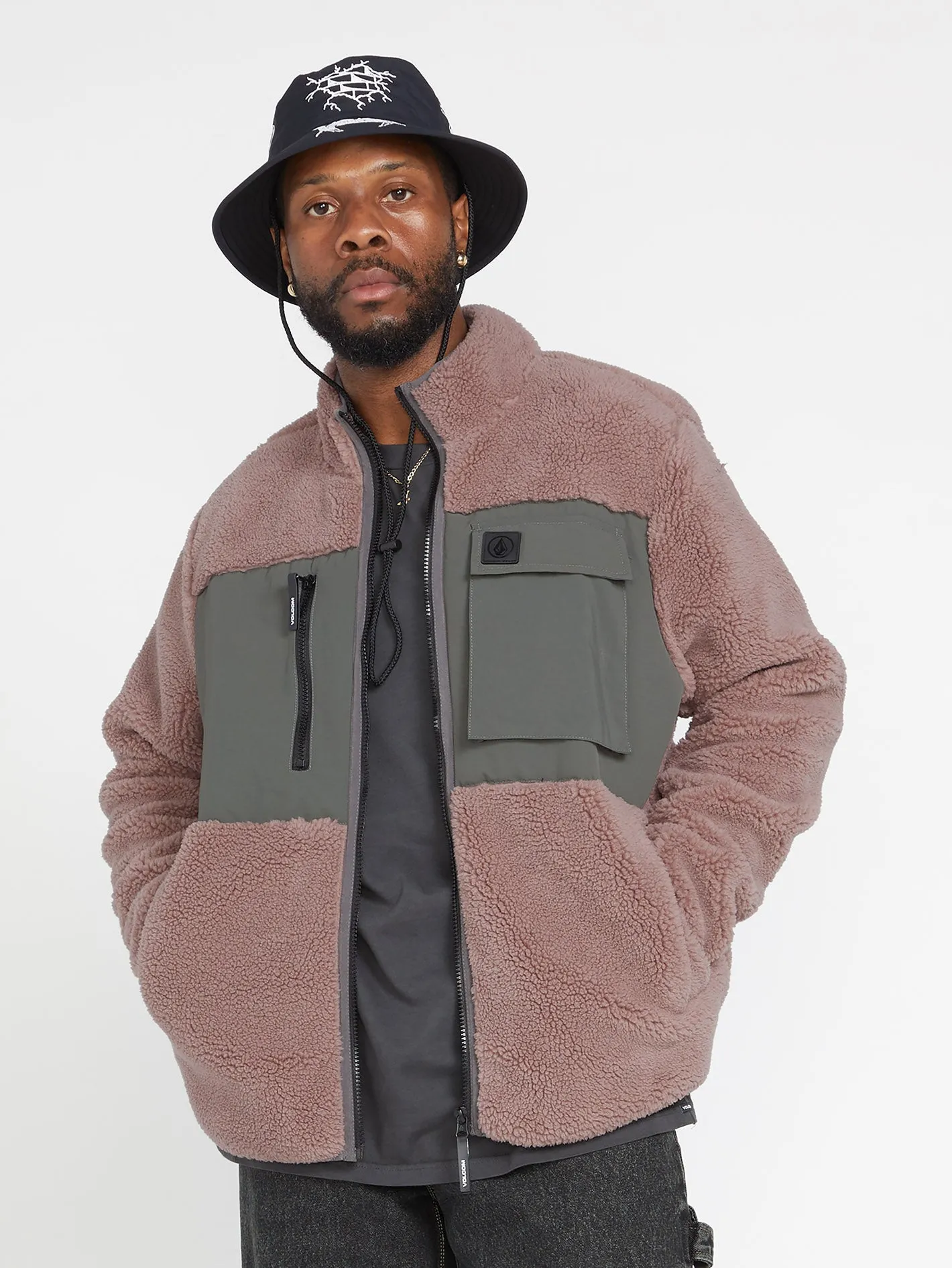 Storm Stone Zip Sherpa Sweatshirt - BORDEAUX BROWN