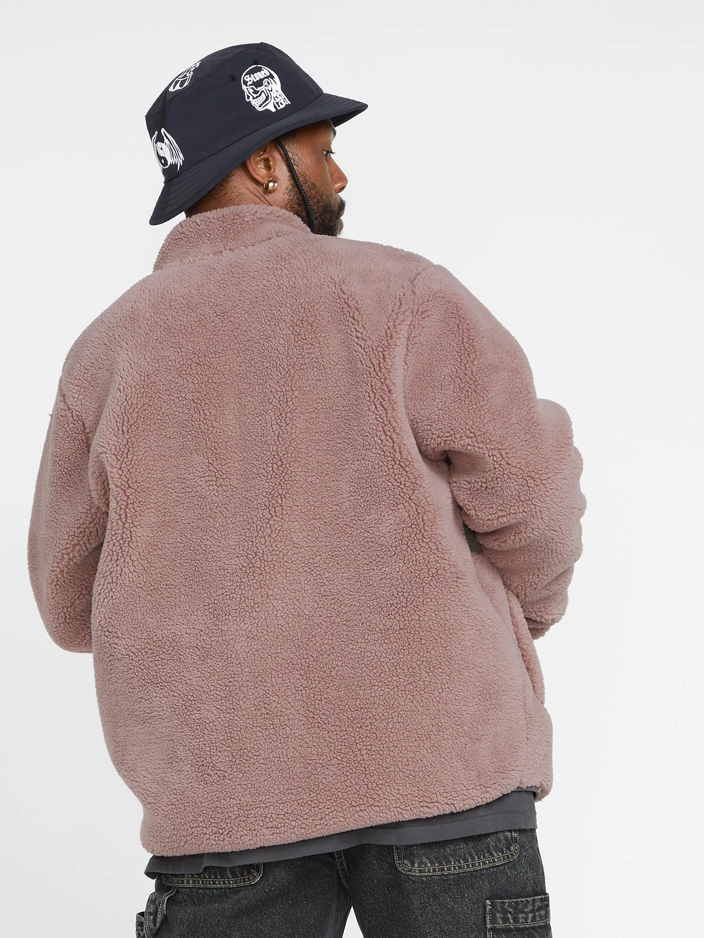 Storm Stone Zip Sherpa Sweatshirt - BORDEAUX BROWN