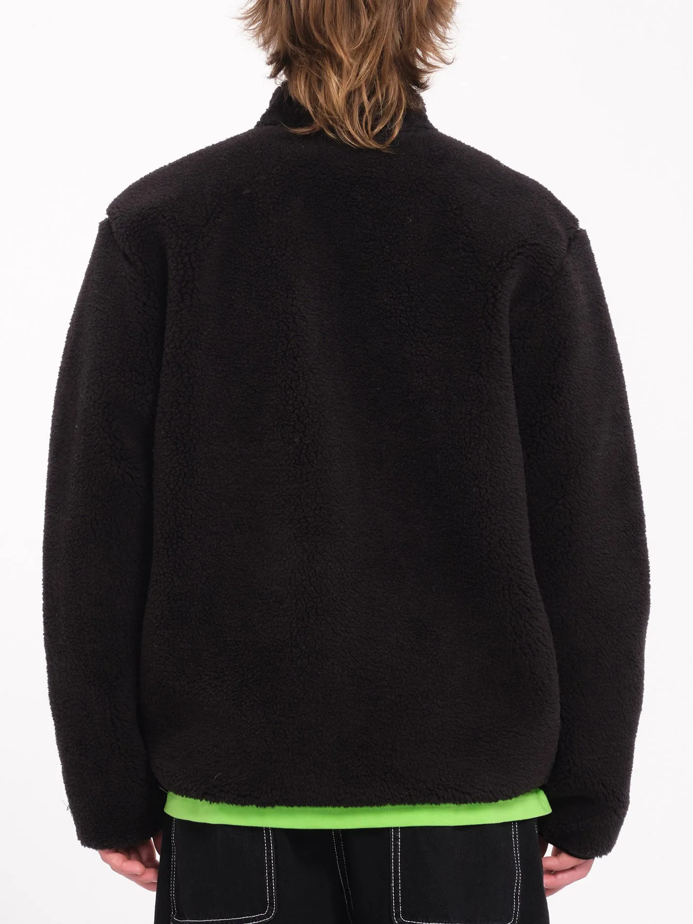 Sweat Sherpa Zippé Muzzer Fuzzar - BLACK