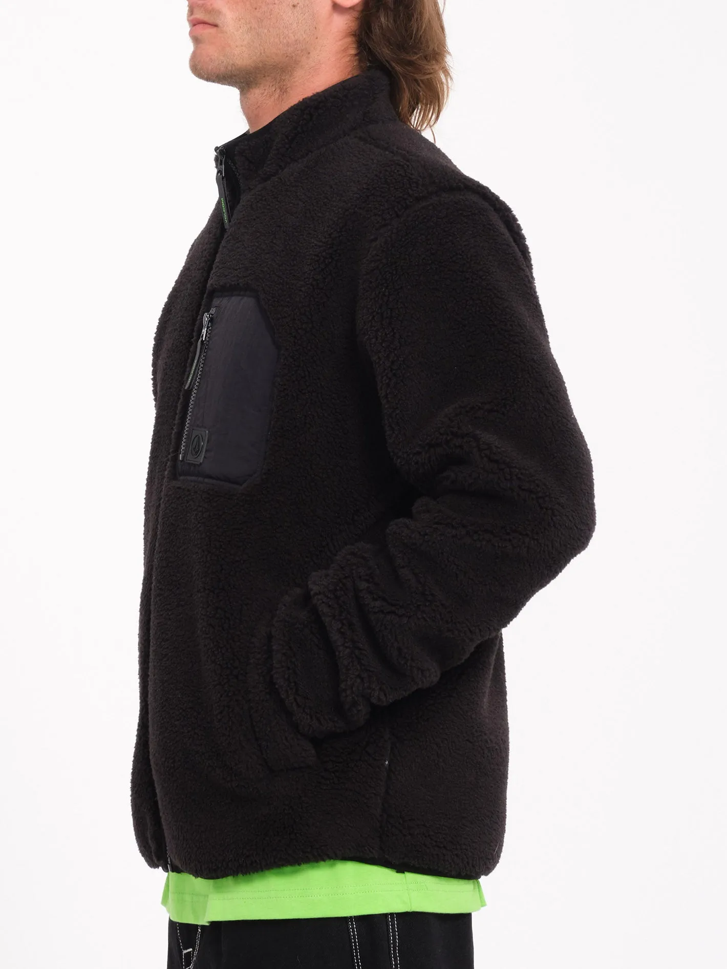 Sweat Sherpa Zippé Muzzer Fuzzar - BLACK