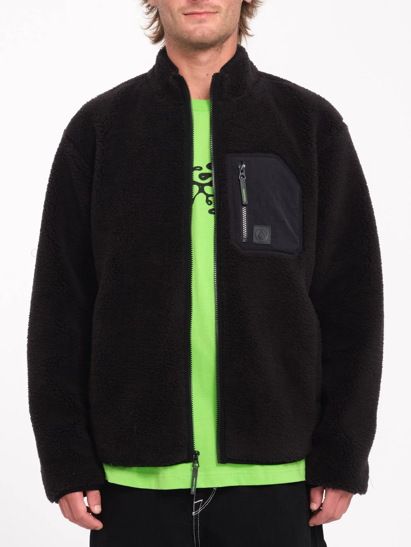 Sweat Sherpa Zippé Muzzer Fuzzar - BLACK